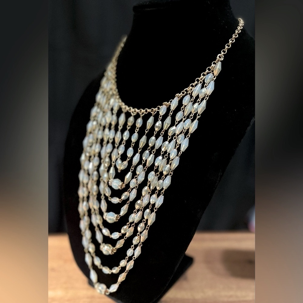 Milky crystal multi strand necklace *Host Pick* - Picture 3 of 5